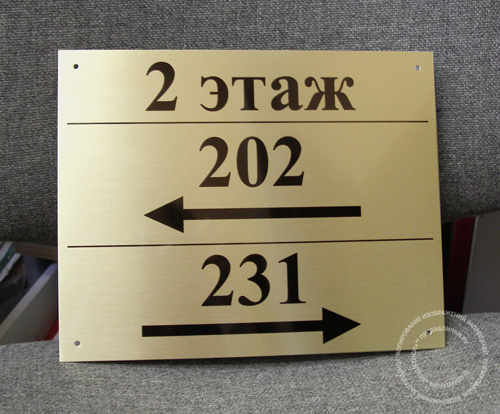 Металлическая табличка с номером этажа